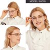 AQWANO Rimless Computer Reading Glasses Women Fashion Designer Blue Light Blocking with UV400 Protect Clear Lens Pattern Frame Ladies Readers,3.5