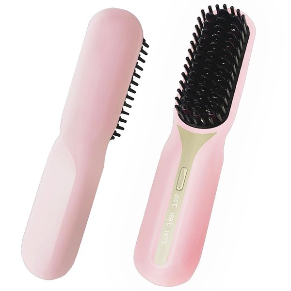 FA FIGHTART Cordless Hair Straightener Brush Women Electric Rechargeable Hot Comb Portable Trave 2024
