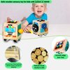 Montessori Busy Board for Kids, Wooden Sensory Activity Cube Toy with Car LED Light, Switch, Steering Wheel, Gear, Fine Motor Skill Learning Toy Gift for 3 4 5 6 Years Boy, Girl & Autism ADHD Toddler