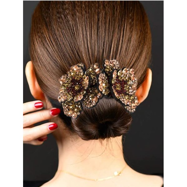 Rhinestone Flower Decor Hair Clip