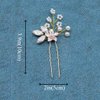Heread Crystal Bride Wedding Hair Pins Flower Bridal Head Piece Pearl Hair Accessories for Women and Girls (Pack of 3) (C Gold)