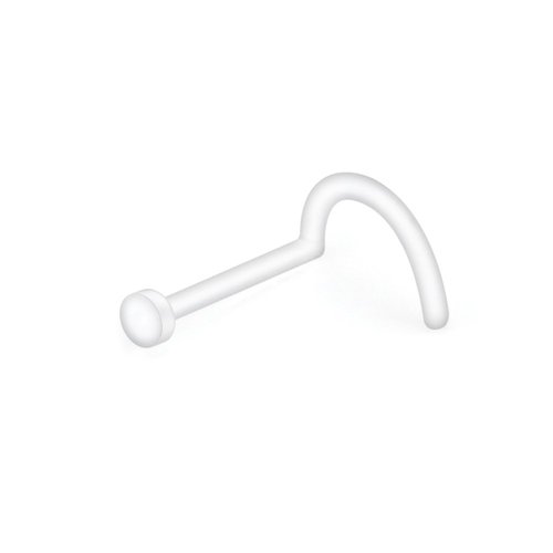 Ruifan 18G Clear Bioflex Screw Nose Ring Stud Retainer Body Jewelry Piercing Top Flat 2mm 20PCS