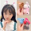 Cute cartoon rabbit hair clip three-dimensional soft plush rabbit hair clip suitable for fine hair to fix cute rabbit hair claw hair clip(BT)