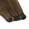 Full Shine Brown Ombre Hair Extensions Weft Hand Tied Hair Extensions Real Human Hair Genius Weft Hair Extensions Color Medium Brown To Honey Blonde Highlight Medium Brown Human Hair Weft 50G 18 Inch