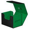 Ultimate Guard Sidewinder Synergy 100+, Deck Box for 100 Double-Sleeved TCG Cards, Black/Green, Magnetic Closure & Microfiber Inner Lining