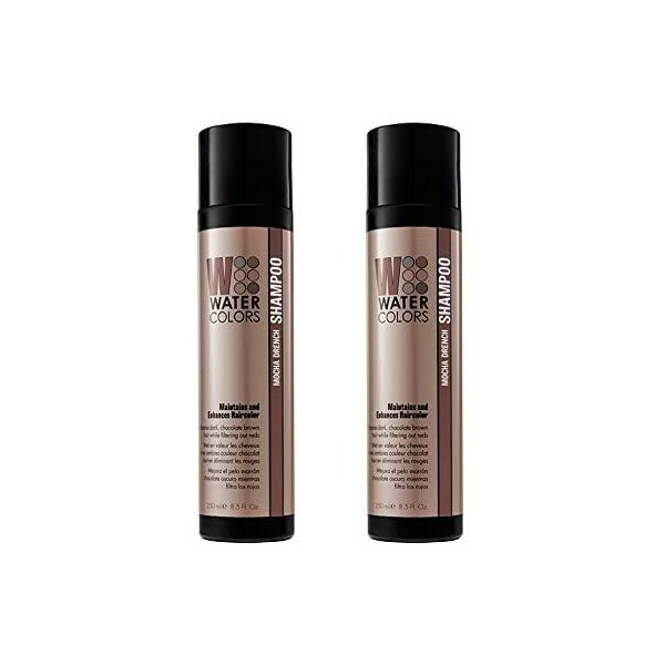 Watercolors Color Depositing Shampoo, Semi Permanent Hair Color 8.5 oz - MOCHA DRENCH (2 PACK)