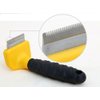 NP-Galaxy Deshedding Tool & Pet Grooming Tool - Stainless Steel Hair Removal Comb for Dogs and Cats, with Black Plastic Handle Grip