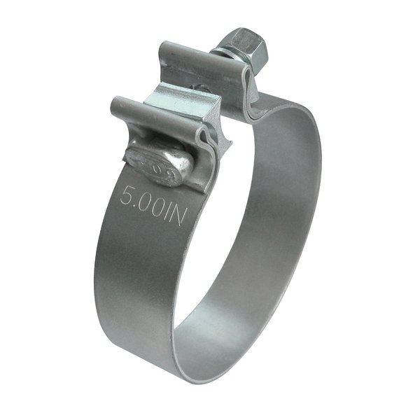 5" Narrow Band Exhaust Seal Clamp - Aluminized Steel for 5" OD Exhaust Pipe, Muffler, Elbow and Exhaust Tubing Connection