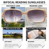 JM Classic Bifocal Reading Glasses Square Stylish Gradient Sunglasses Readers for Women +2.25 Black