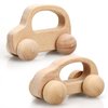TOY Life Wooden Toys Cars, Montessori Toys for Babies 0-6-12 Months, Rattle Toy Cars for Toddlers 1-3, Christmas Wooden Baby Toys Gift 1 Year Old, Baby Boy Nursery Decor, 1 Year Old Boy Birthday Gift