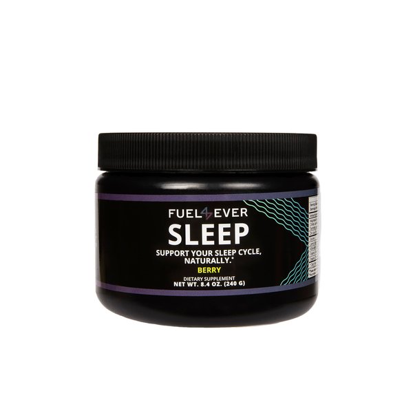 SLEEP Supplement | Non-Habit Forming Magnesium Sleep Aid with Glycine | Sleep Aid with Berry Flavor Promotes Deep Restful Sleep | Fuel 4 Ever Sleep Powder for Longer Sleep & Stress Relief