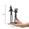 DreamsEden Rustic Family Figurines, Cast Iron Art Home Decoration Statue with Gift Card for Anniversary Birthday (Family of Four Carrying)