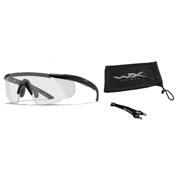Wiley X Saber Advanced Shooting Glasses ANSI Z87.1+ Safety Sunglasses for Men and Women, UV and Eye Protection for Hunting and Shooting Matte Black Frames, Clear Lenses, Ballistic Rated