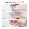 Glamnetic Press On Nails - Silver Belle| Short Round Natural Base Nails with 3D Silver Foil in a Glossy Finish | 12 Sizes - 30 Nail Kit with Glue