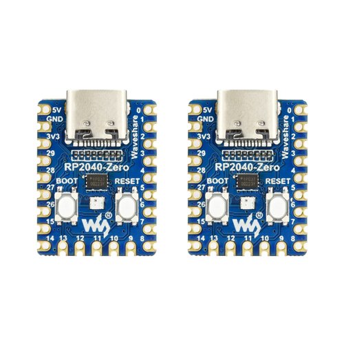 Waveshare RP2040-Zero High-Performance Pico-Like MCU Board Based On Raspberry Pi Microcontroller RP2040 Castellated Module Allows Soldering Direct to Carrier Boards-2pcs