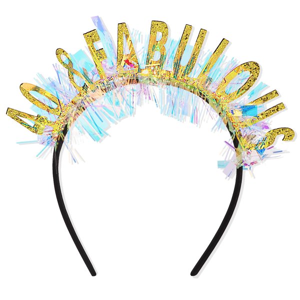 Semato 40th Birthday Decorations Gold 40&FABULOUS Birthday Headband Birthday Crown 40th Birthday Girl Headband Happy Birthday Headband Tiara Birthday Headband for Women