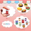 80 Pieces Mini Food Drinks Bottle Toys Pretend Food for Dollhouse Kitchen Accessories Mini Play Resin Food Toys for Adults