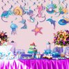 52 Pcs Mermaid Hanging Swirl Mermaid Party Ceiling Streamers Decorations for Mermaid Birthday Party Ocean Theme Party Under The Sea Party Jellyfish Party Baby Shower Supplies