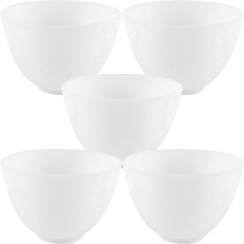 FOMIYES Spa Kit Silicone Bowl 5pcs Facial Masks Mixing Bowl Silicone Facial Mud Bowl Cosmetic Beauty Tool Condiment Bowl for Home Beauty Spa Salon White Cosmetic Spatula Silicone Bowl