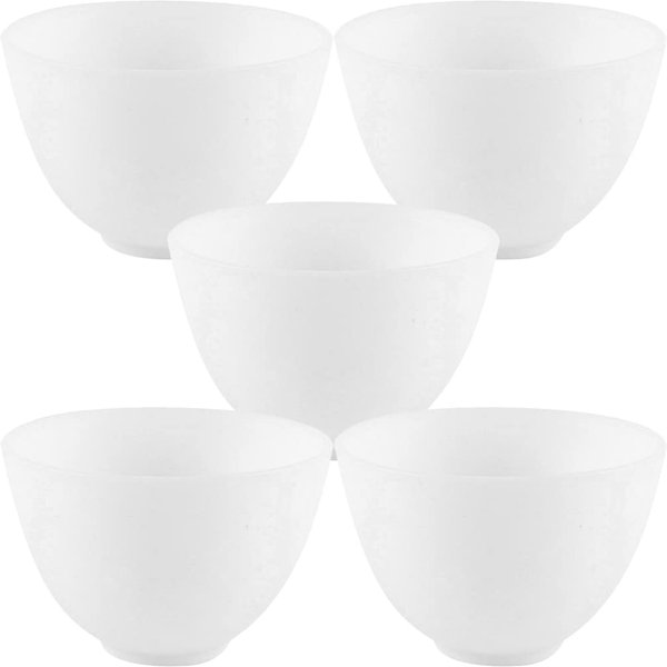 FOMIYES Spa Kit Silicone Bowl 5pcs Facial Masks Mixing Bowl Silicone Facial Mud Bowl Cosmetic Beauty Tool Condiment Bowl for Home Beauty Spa Salon White Cosmetic Spatula Silicone Bowl