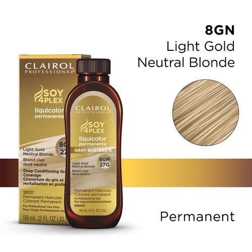 Clairol Professional Permanent Liquicolor for Blonde Hair Color, 8gn Light Gold Neutral Blonde, 2 oz