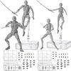 Meooeck 4 Sets Drawing Action Figures Action Figures Body Artists PVC Figure Model Drawing Models Drawing Mannequin Figure for Painting Body Model Artist Decoration Collection Gifts (Gray)