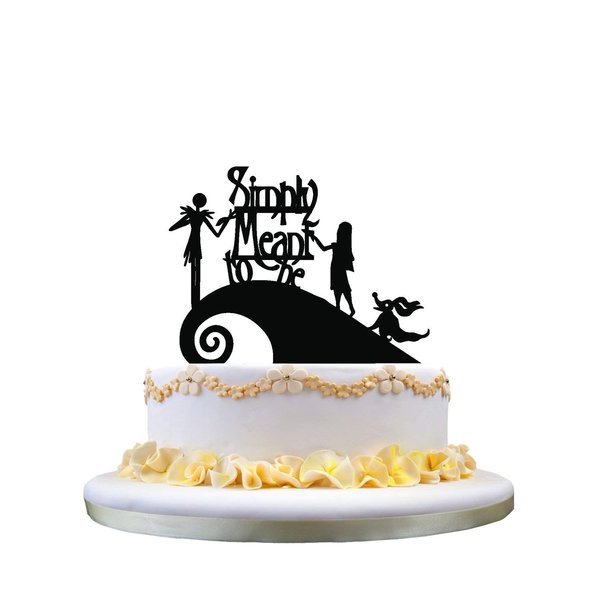Jack and Sally Simply Meant To Be Wedding Cake Topper,Jack and Sally cake topper