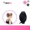 JUVABUN 7" Straight Claw Clip In Ponytail Hair Extensions - Black| Ponytail Extension Human Hair | Hair Extensions for Women & Men | Washable, Realistic And Synthetic | Black