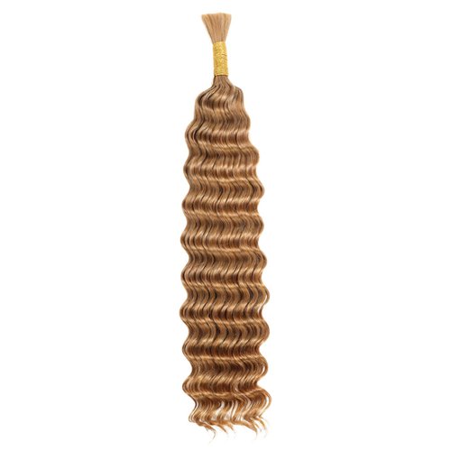Honey Blonde Human Braiding Hair 24inch 1 Bundle #27 Blonde Deep Wave Bulk Human Hair For Braiding Deep Wave Human Braiding Hair Deep Wave Bundles Human Hair Bundles Remy Human Hair Extensions
