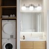 ZHUOER Brushed Nickel Bathroom Vanity Light Fixtures 3 Lights Milk White Glass Globe Shade Modern Wall Sconce Lighting Bath Vanity Lights Bar Over Mirror (Exclude G9 Bulb)