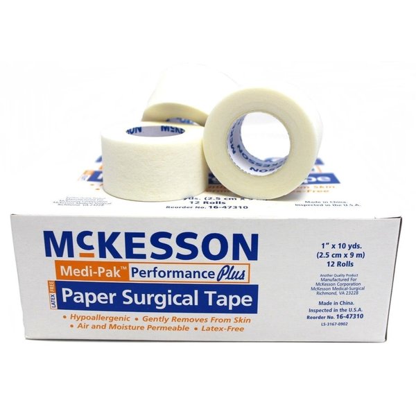 2 Pack Mckesson 1" Paper Surgical Tape (12 Rolls) 16-47310