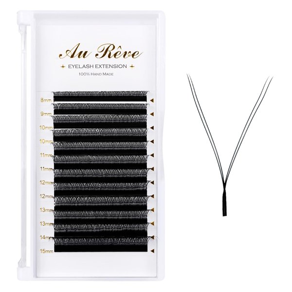 Y Lashes Extensions YY Lash Extensions C Curl 0.05mm 8-15mm Mix Tray Y Shape 4D Volume Premade Fan Lashes Matte Black Easy Fans Lashes Professional Use YY Lash (YY-0.05-C, 8-15mm Mix)