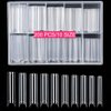 XXL No C Curve Square Nail Tips for Acrylic Nails Professional Set, SWETIDY 200PCS Clear Straight Square Shape Nail Tips Half Cover Long Fake Nails for Nail Salon and DIY Nail Art