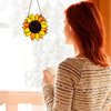 BOXCASA Sunflower Gifts Stained Glass Window Hangings,Sunflower Suncatcher Best Teacher Gifts for Women,Sunflower Decor Suncatcher for Window,Home Decor,Gift for Teacher Mother Grandma