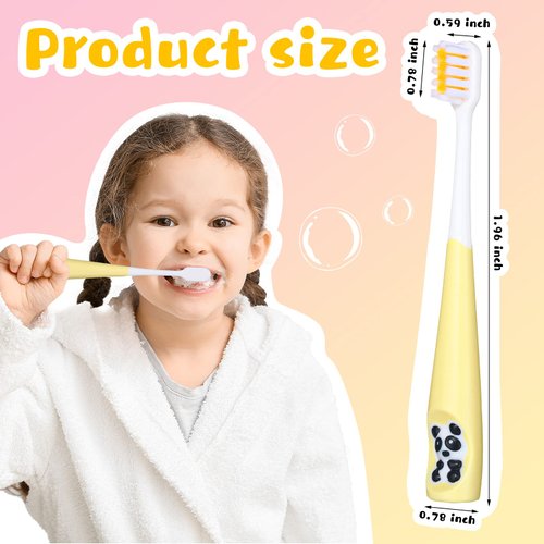 Dingion 24 Pieces Kids Toothbrush Children Manual Toothbrush Set Soft Bristles Contoured Bristles for Age 3 and Above Boys Girls Cute Colorful Toothbrush