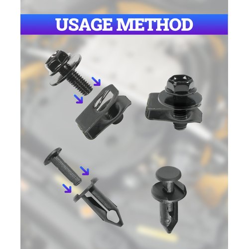 Zlirfy 35PCS Engine Under Cover Splash Shield Guard Body Bolts Screws,Bumper Fender Liner Push Retainer Fastener Rivet Clips,Bumper Clips Extruded U-Nuts Kit,Replacement for G35 G37 FX35 FX45