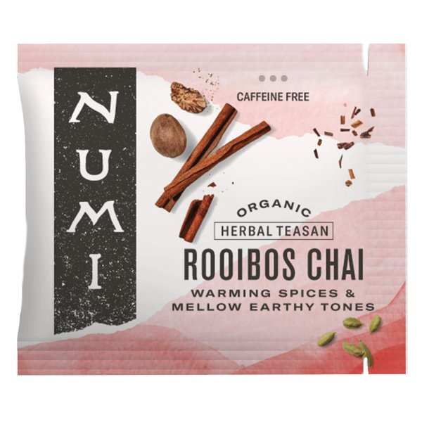 Numi Organic Rooibos Chai Tea, 100 Tea Bags, Herbal Red Tea with Cinnamon, Allspice, Ginger & Cardamom, Caffeine Free Chai