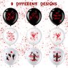 45 Pcs Scary Halloween Balloons 12 Inches Bloody Balloons Eye Blood Splatter Decorations Horror Balloons Zombie Latex Balloons for Birthday Vampire Haunted House Party Supplies (Scared Style)