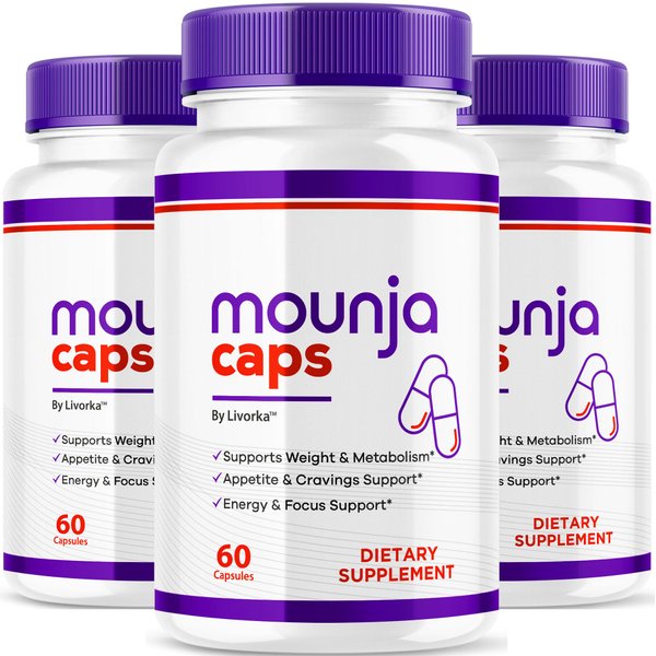 (3 Pack) Mounja Caps - Official Mounja Caps Pills Supplement Premium Formula, Original Mounjacaps Capsules Natural Support For Overall Health & Wellness, Mounja Caps Pills, 180 Capsules For 3 Months