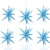 6 Pcs Light Blue Star Foil Balloons One-Piece 14-Pointed Star Balloons 4D Starburst Cone Mylar Balloons 22inch Christmas Birthday Wedding Wedding Anniversary Party Supplies(Light Blue)