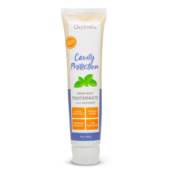 Premium Oxyfresh Cavity Protection – Fresh Mint Fluoride Toothpaste – Low Abrasion Anticavity Toothpaste for Sensitive Teeth – Remineralizing Enamel Repair to Prevent Tartar & Cavities | 5oz
