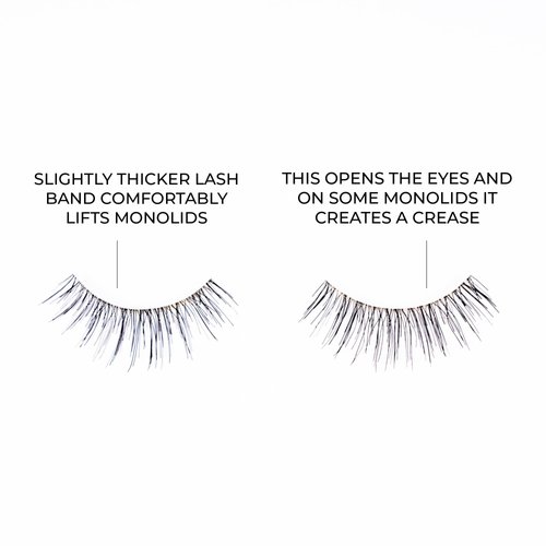 False Lashes for Monolids Starter Kit - Natural Eyelid Lifting Strip Eyelashes with Lash Applicator and Lash Adhesive - Best Lashes for Asian Eyes - Hannah Cho Beauty