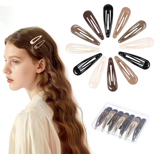 30 Pcs 5 Colors Metal Snap Hair Clips, 2 Inch Hair Barrettes Hair Accessories for Women Girls