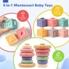 Jyusmile Baby Sensory Teething Toys Set, Montessori Baby Toys 6-12 Months, Incl Newborn Rattle Teether & Baby Blocks & Soft Stacking Rings, Ideal Baby Boy Girl Gifts, Infant Toys 0-3-6-9-12-18 Month