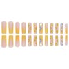 RUOKEXIN Long Press on Nails Square Fake Nails Orange French False Nails with Rhinestones Designs Fall Nail Press ons Long Glue on Nails Long Fall Artificial Nails Cute Stick on Nails for Women 24Pcs