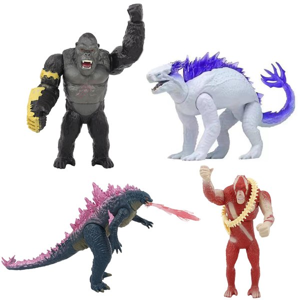 THOAROMY Epic Monster Battle Figure Set - 4-Piece 10.8-Inch Movie-Inspired Collectible Action Figures,Gifts for Kids and Film Fans