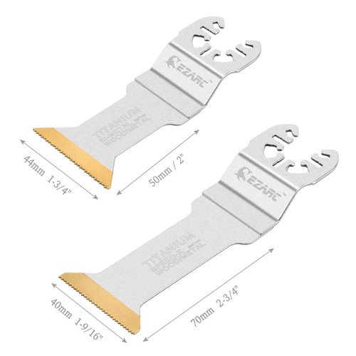 EZARC 6pcs Titanium Oscillating Multitool Blades Long and Standard Cut Saw Blades Fast Cutting for Wood, Metal and Hard Material