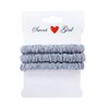 Maxfeel 100% Pure Muberry Silk Hair Scrunchie Multicolor (Small Size-Silver 3PCS)