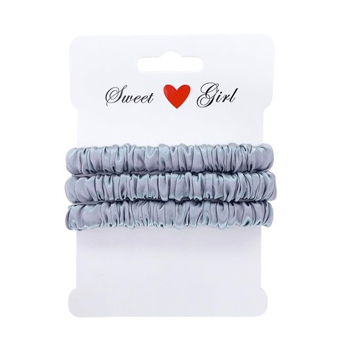 Maxfeel 100% Pure Muberry Silk Hair Scrunchie Multicolor (Small Size-Silver 3PCS)