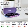 molshine Hard Shell PU Leather Glasses Case,Travel Portable Eyeglass Case for Men Women Girl Travel Study Work (Purple)